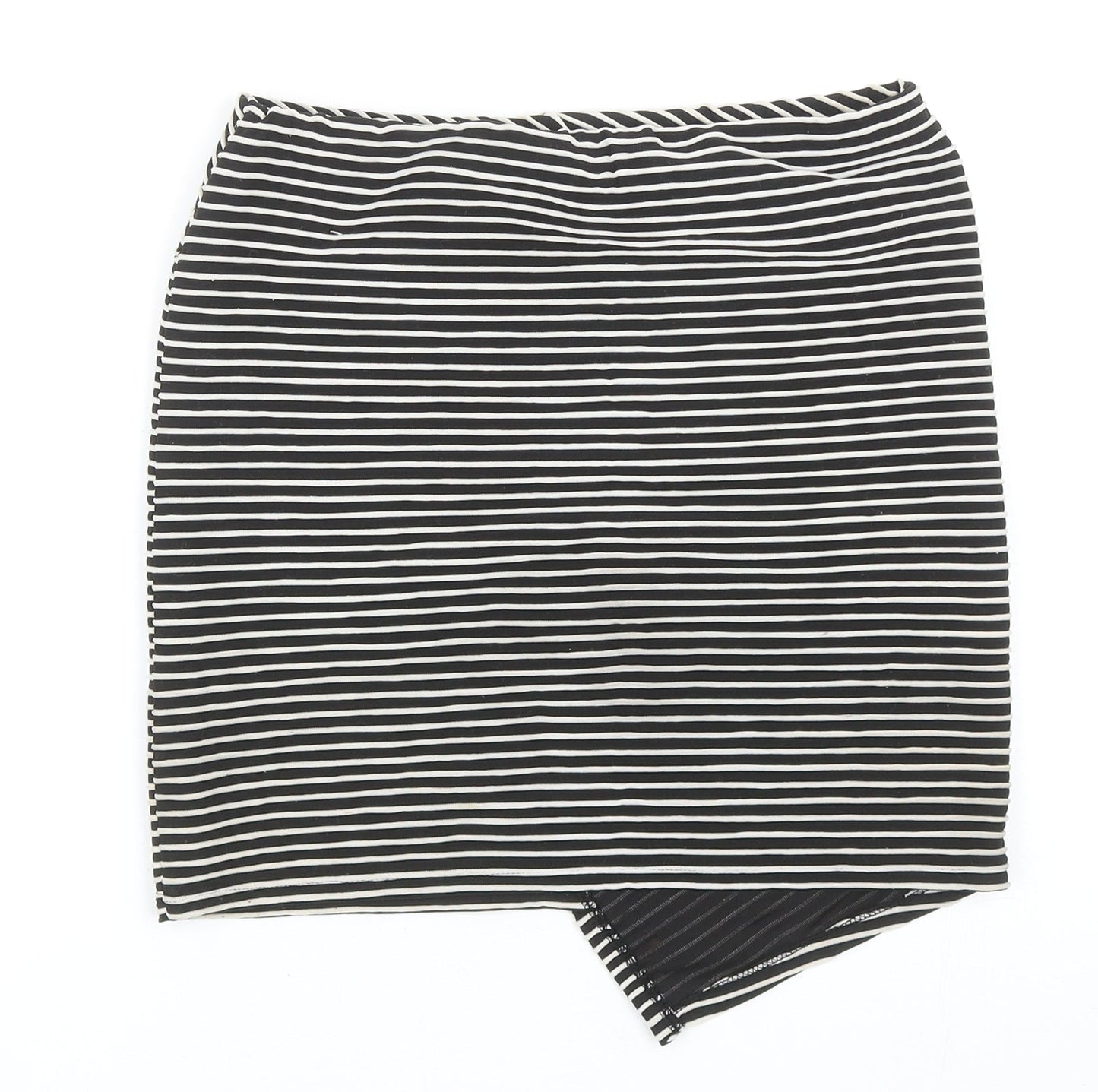 Atmosphere Womens Black Striped Polyester Mini Skirt Size 10