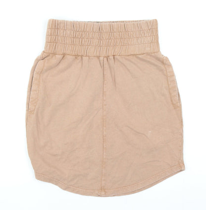 ASOS Womens Brown Cotton A-Line Skirt Size 8