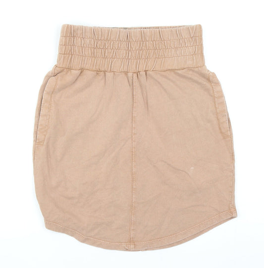 ASOS Womens Brown Cotton A-Line Skirt Size 8