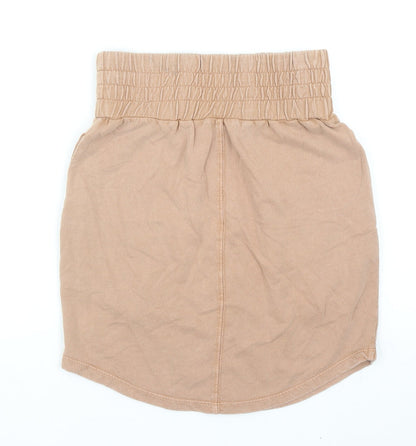 ASOS Womens Brown Cotton A-Line Skirt Size 8