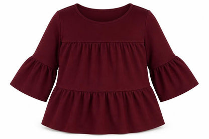 SheIn Womens Red Polyester Basic Blouse Size M Crew Neck