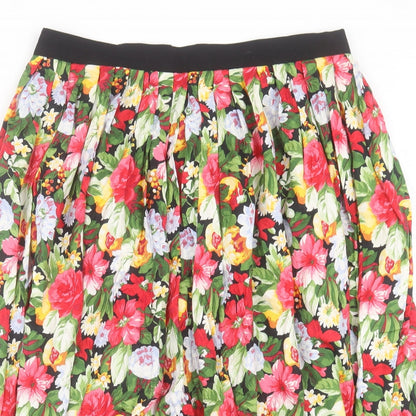 Chiemsee Womens Multicoloured Floral Polyester A-Line Skirt Size 36 in Regular Button