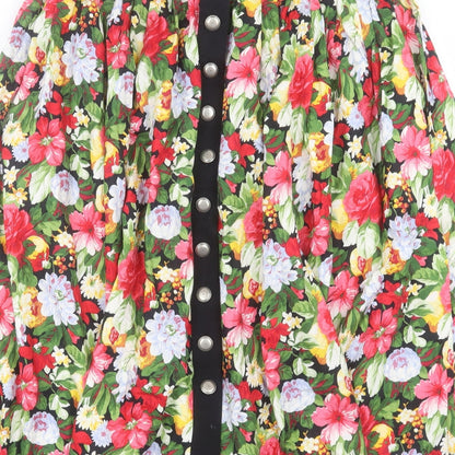 Chiemsee Womens Multicoloured Floral Polyester A-Line Skirt Size 36 in Regular Button