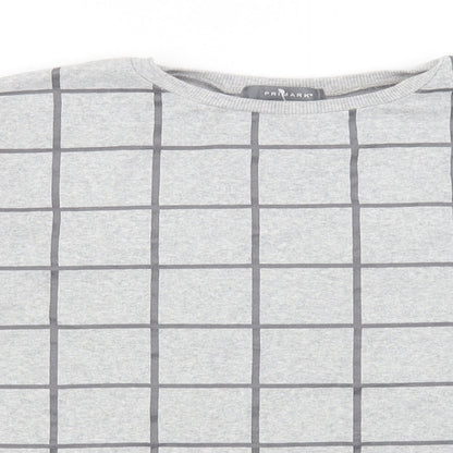 Primark Womens Grey Check Polyester Pullover Sweatshirt Size S Pullover - Size 10-12