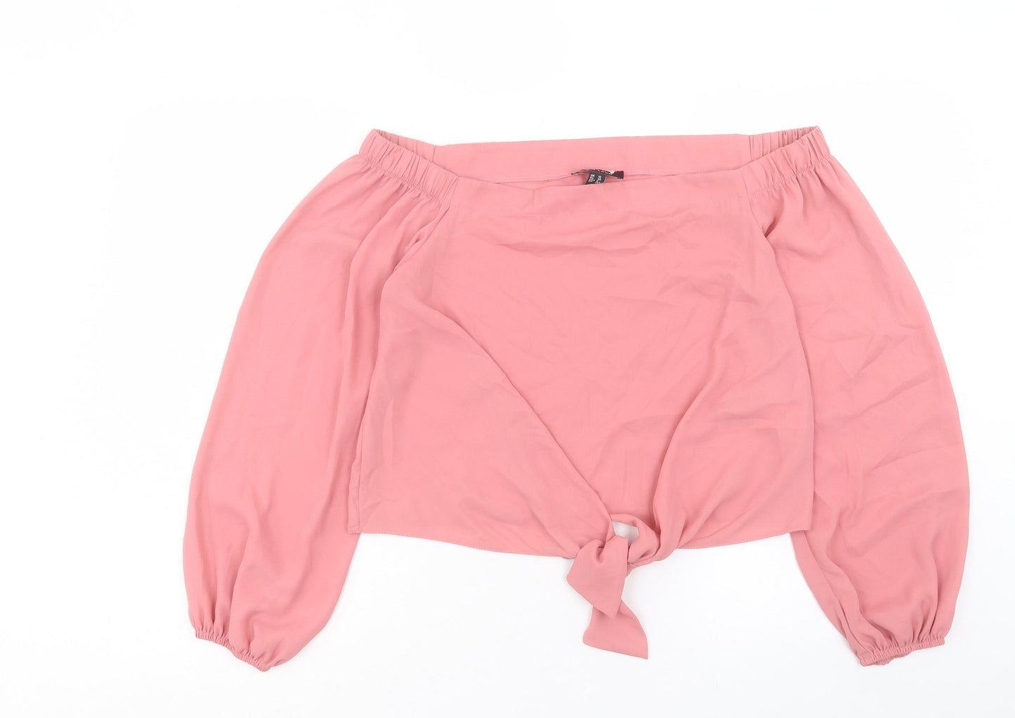 Womens UK Size 10 New Look Pink Basic Blouse
