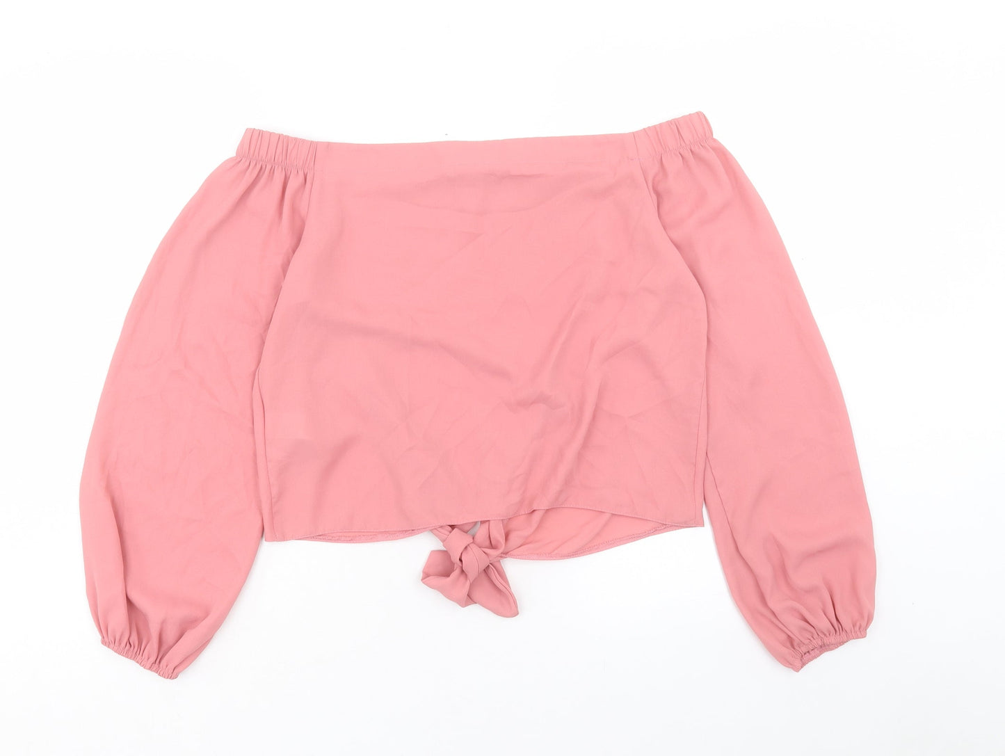 Womens UK Size 10 New Look Pink Basic Blouse