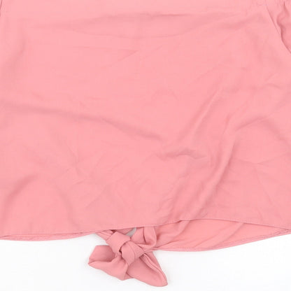 Womens UK Size 10 New Look Pink Basic Blouse