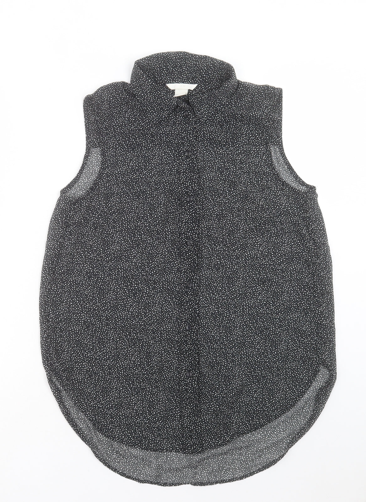 Womens UK Size 6 H&M Black Basic Button-Up