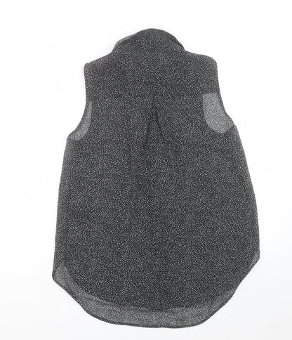 Womens UK Size 6 H&M Black Basic Button-Up