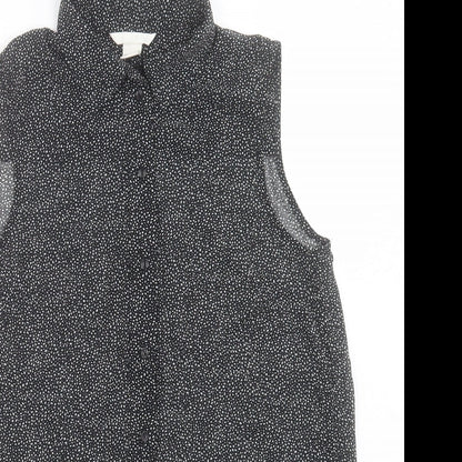 Womens UK Size 6 H&M Black Basic Button-Up