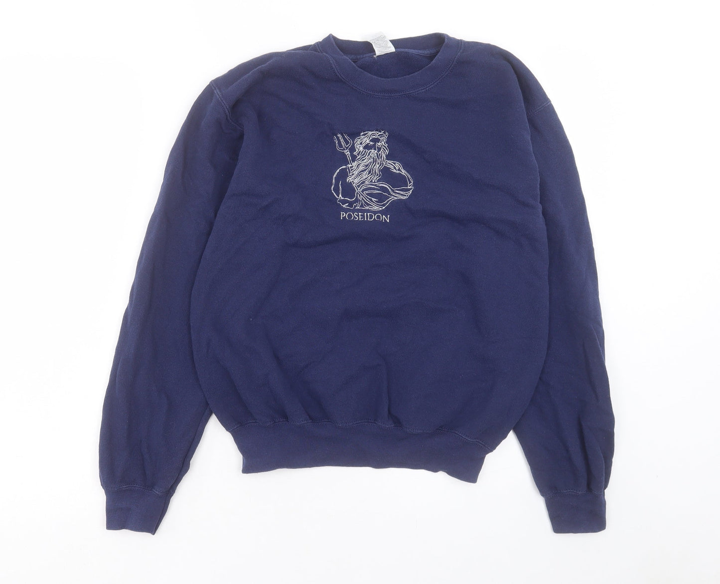 Fruit of the Loom Womens Blue Cotton Pullover Sweatshirt Size S Pullover