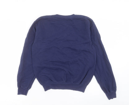 Fruit of the Loom Womens Blue Cotton Pullover Sweatshirt Size S Pullover