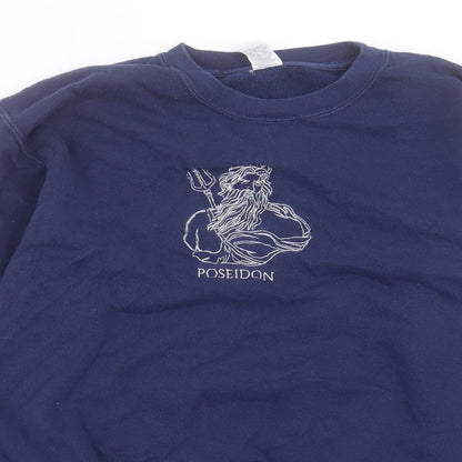 Fruit of the Loom Womens Blue Cotton Pullover Sweatshirt Size S Pullover