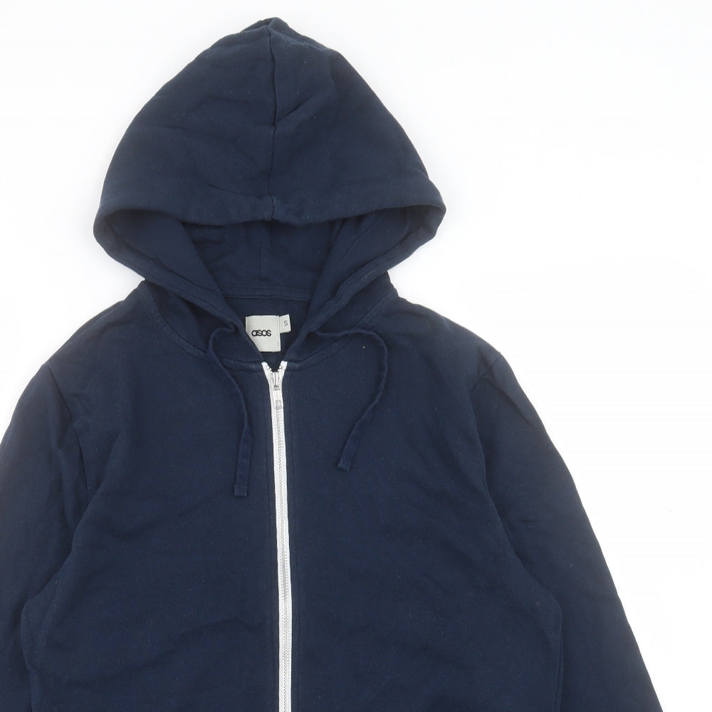 Mens UK Size S ASOS Blue Full Zip Hoodie