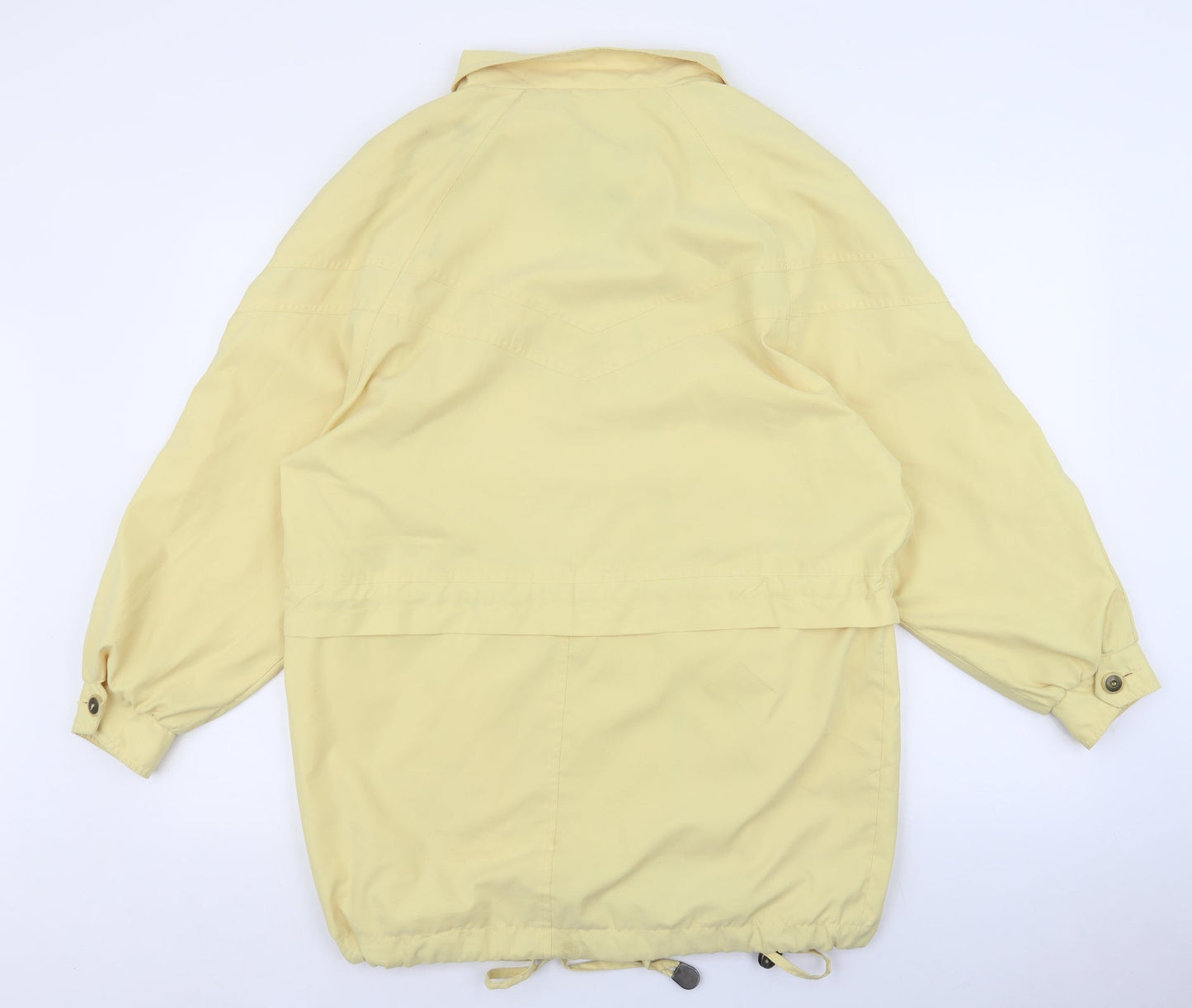 Klass Womens Yellow Trench Coat Coatigan Size S Button - Adjustable Waist