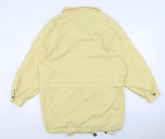Klass Womens Yellow Trench Coat Coatigan Size S Button - Adjustable Waist