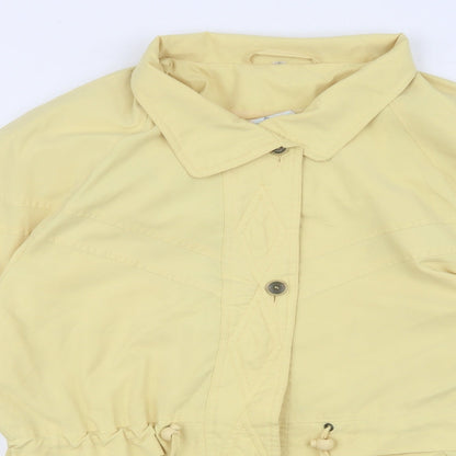 Klass Womens Yellow Trench Coat Coatigan Size S Button - Adjustable Waist