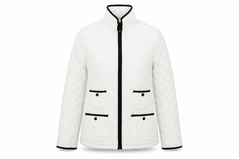 Womens UK Size M Gallery White Quilted Coat