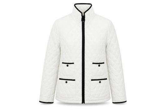 Womens UK Size M Gallery White Quilted Coat