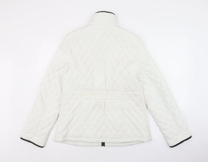 Womens UK Size M Gallery White Quilted Coat