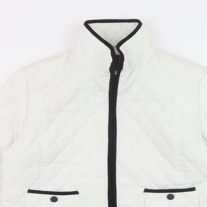 Womens UK Size M Gallery White Quilted Coat