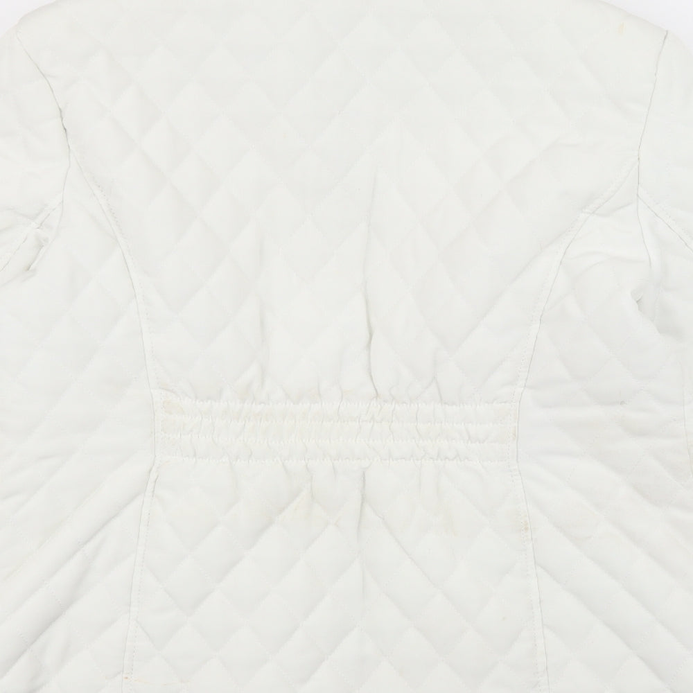 Womens UK Size M Gallery White Quilted Coat