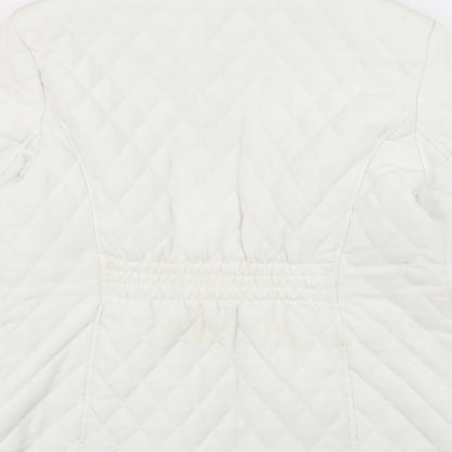 Womens UK Size M Gallery White Quilted Coat