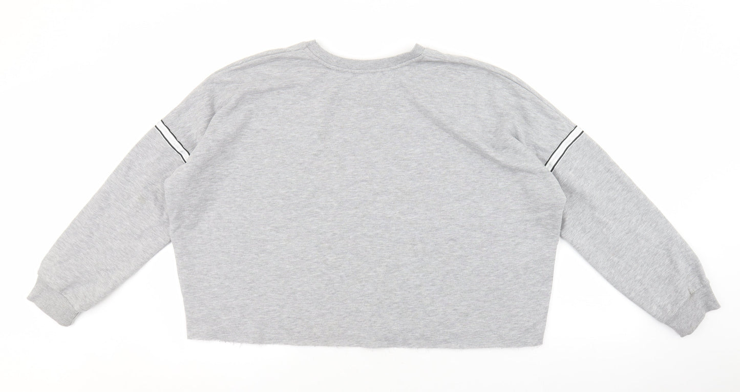 Primark Womens Grey Polyester Pullover Sweatshirt Size M - Paris, Glitter