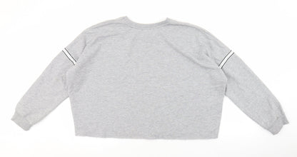 Primark Womens Grey Polyester Pullover Sweatshirt Size M - Paris, Glitter