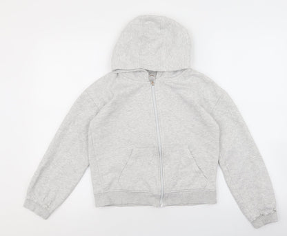 I Love Girls Wear Girls Grey Cotton Full Zip Hoodie Size 11 Years