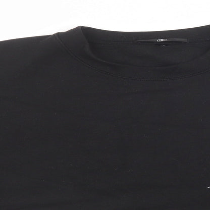 Missguided Womens Black Cotton Pullover Sweatshirt Size L - Cropped Jumper