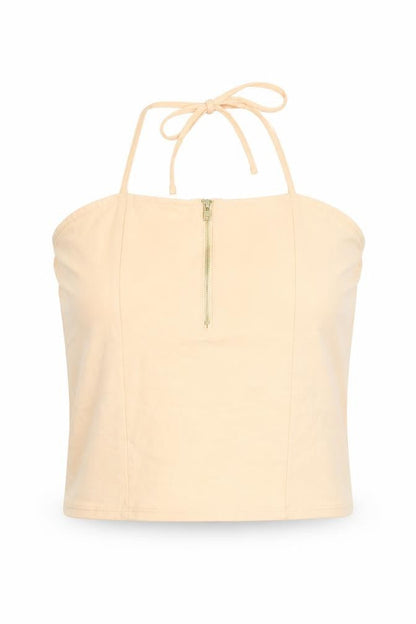 Womens UK Size M Kimchi Blue Beige Cropped Tank