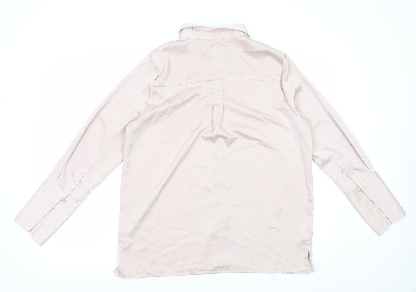 Mazing Womens Pink Polyester Basic Button-Up Size S Collared