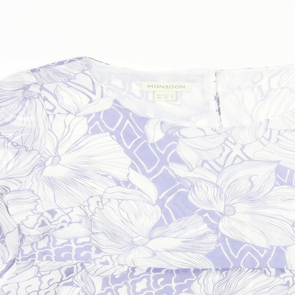 Womens UK Size 10 Monsoon Purple Basic Blouse