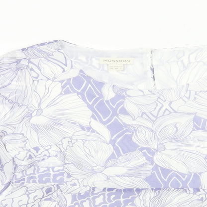 Womens UK Size 10 Monsoon Purple Basic Blouse