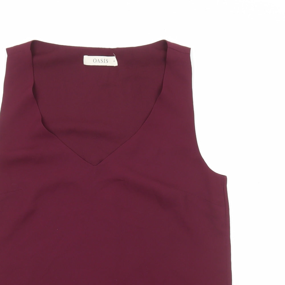 Womens UK Size 10 Oasis Red Basic Tank