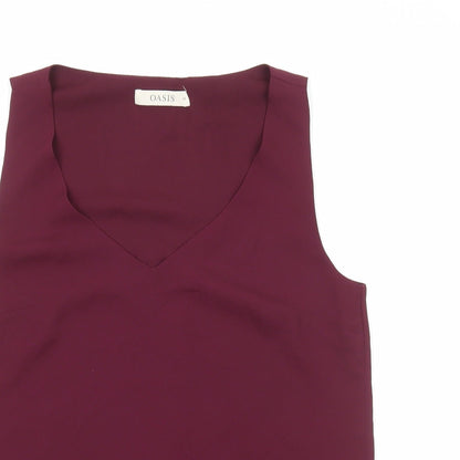 Womens UK Size 10 Oasis Red Basic Tank