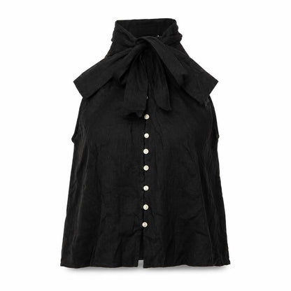 Womens UK Size XS Zara Black Basic Button-Up