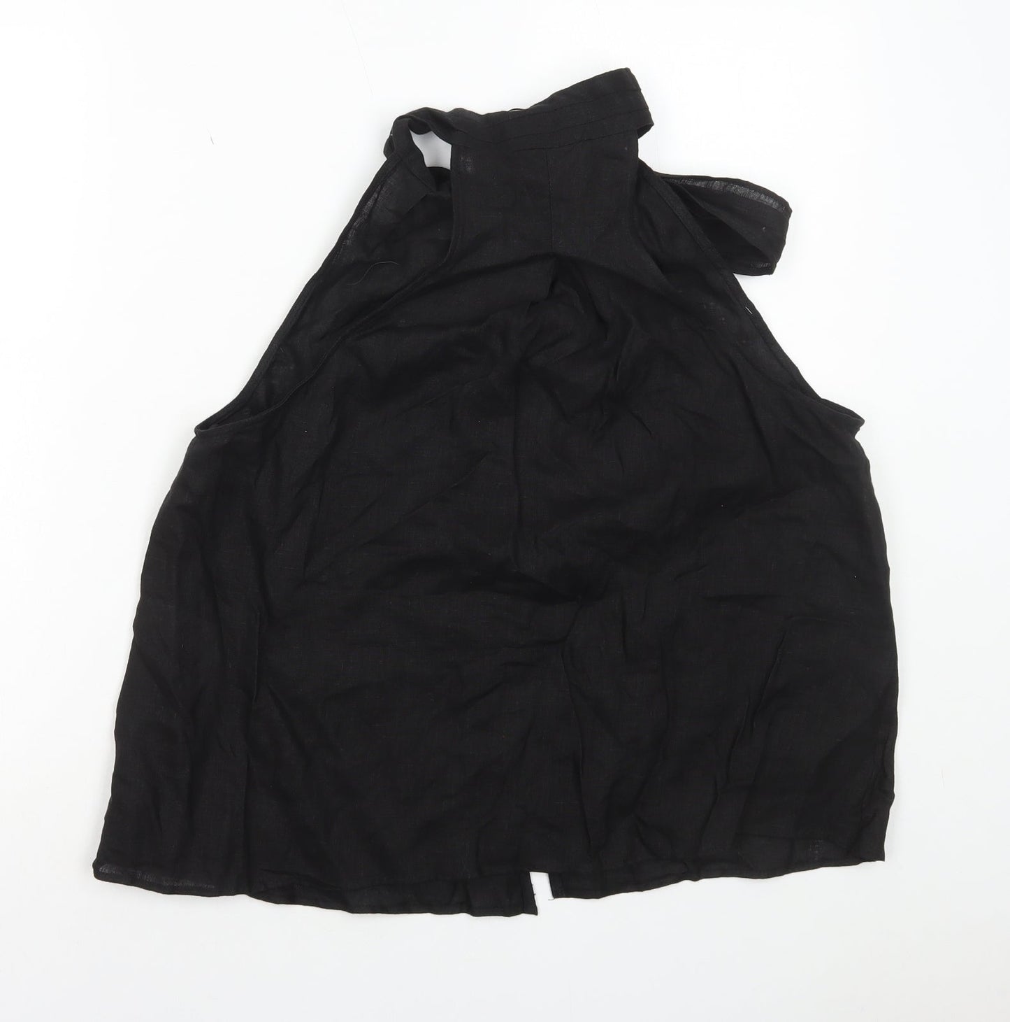 Womens UK Size XS Zara Black Basic Button-Up