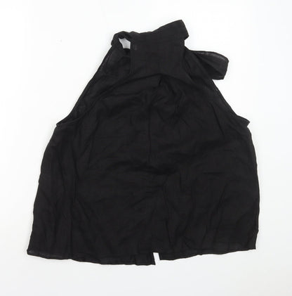 Womens UK Size XS Zara Black Basic Button-Up