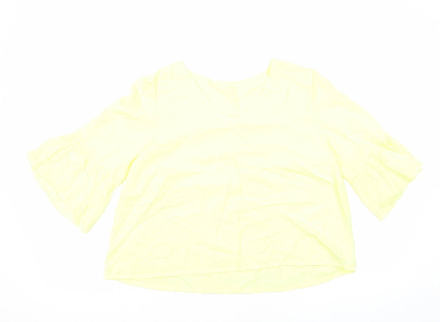 Womens UK Size 12 Preworn Yellow Basic Blouse
