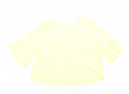 Womens UK Size 12 Preworn Yellow Basic Blouse
