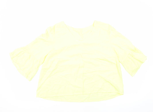Womens UK Size 12 Preworn Yellow Basic Blouse