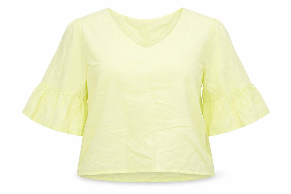 Womens UK Size 12 Preworn Yellow Basic Blouse