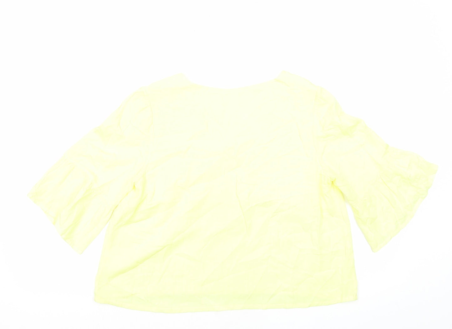 Womens UK Size 12 Preworn Yellow Basic Blouse