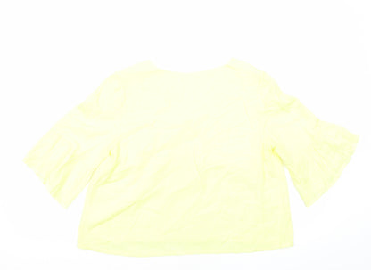 Womens UK Size 12 Preworn Yellow Basic Blouse