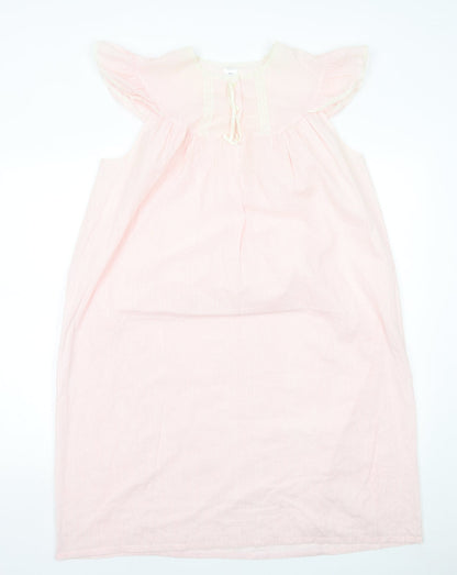 Preworn Womens Pink Striped Viscose A-Line Size 14 Round Neck Pullover - Lace Trim Size 14-16