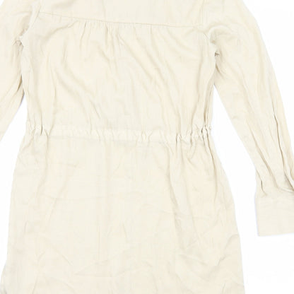 Primark Womens Beige Polyester Shift Size 8 V-Neck Pullover - Drawstring Waist