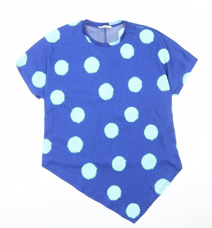 Womens UK Size S Zara Blue Basic T-Shirt