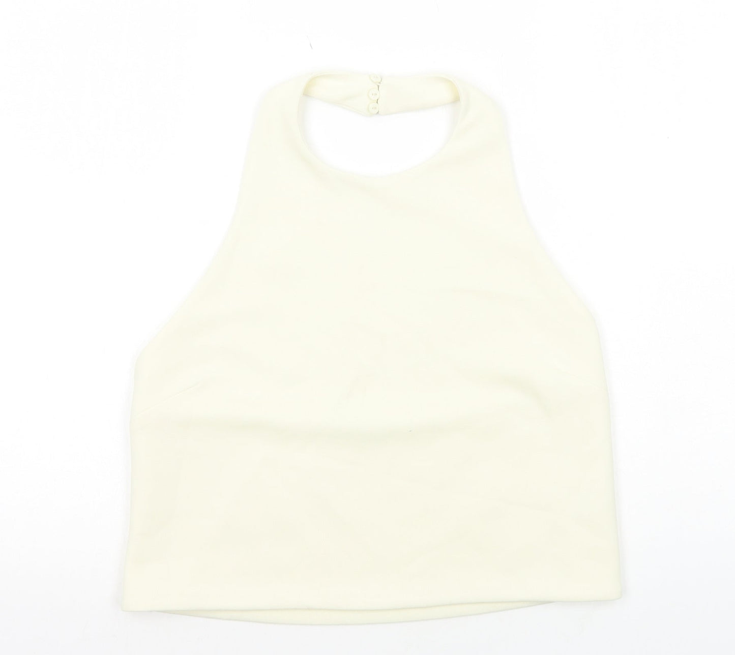 Womens UK Size L Zara Ivory Cropped Tank